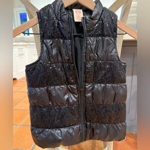 Girls sequin puffer vest